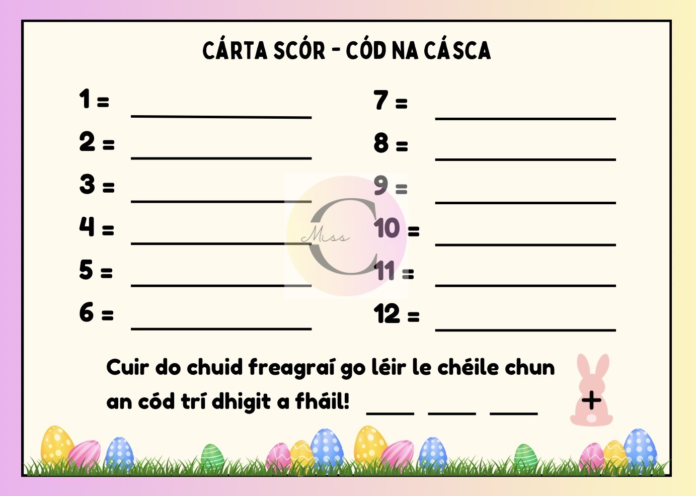 Mash > Easter > An Cháisc -Cód na Cásca – Easter Break the Code Maths ...