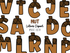 Alphabet Letters Nut - Clipart - Fall/Autumn