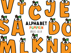 Alphabet Letters Pumpkin - Clipart - Fall/Autumn
