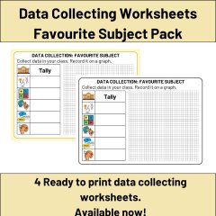 Data Collecting Worksheets - Favourite Subjects Pack