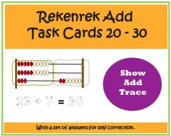 Rekenrek Addition 20 to 30 using bonds to 10