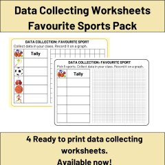 Data Collecting Worksheets - Favourite Sports Pack