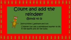 Count the reindeer - number bonds to 5