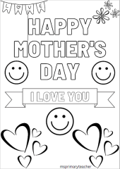 Mother's Day/Special Person Colouring Sheets and Cards