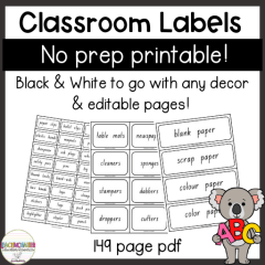 labels for classroom supplies