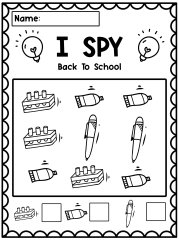 I Spy Worksheets (Back to School)
