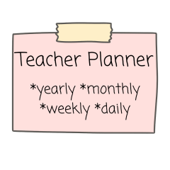 Teacher planner - day/week/month/year - planning sheets