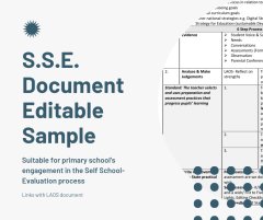 Self School Evaluation Template (Sample SSE included)