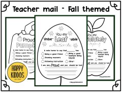 Teacher mail - Fall themed