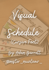 Visual Schedule (Cursive Font)
