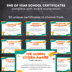 50 End of Year Student Certificates - Individual Awards