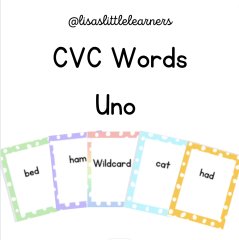 CVC words phonics game- Uno