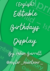 Editable Birthdays Display (English)