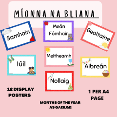MÍONNA NA BLIANA - MONTHS OF THE YEAR (AS GAEILGE)