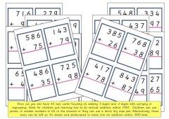 Addition within 1000 Cards (3 digits plus 2 digits) with carrying or regrouping.