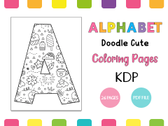 Alphabet Doodle Cute Coloring Book & Pages for Kids