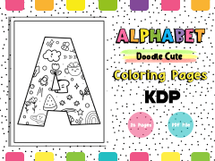 Alphabet Doodle Cute Coloring Book & Pages for Kids Set 2