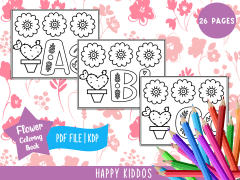 Alphabet Flower Coloring Book & Pages for Kids