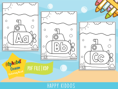 Alphabet Ocean Coloring Book & Pages for Kids