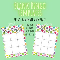Blank Bingo templates- Irish and English