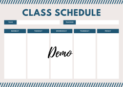 Blue and Beige Lines Class Schedule