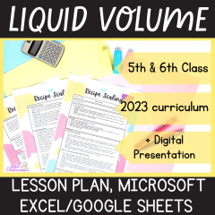 Increasing Liquid Volume Maths Lesson Plan│Excel/Google Sheets Activity│5th/6th Class