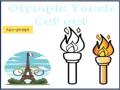 Olympic Games Torch Cutout: Engaging Bulletin Board Decor for Classroom or Home