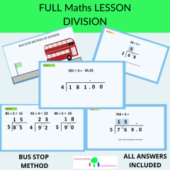 Short Division-Bus Stop Method Lesson pack