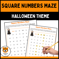 Halloween Themed Square Numbers Maze