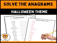 Halloween Anagrams Worksheet