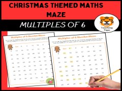 Christmas Themed Maths Maze-multiples of 6