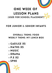One Week of Lesson Plans for Junior & Senior Infants Based on Theme: My Lunch Box