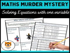 Maths Murder Mystery: Algebra Solving Equations with one variable