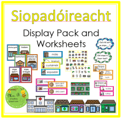 Siopadóireacht Display Pack and Worksheets.