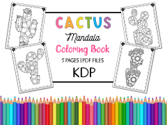 Cactus Mandala Coloring Book & Pages