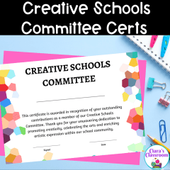 Creative Schools Committee Certificates for the End of the Year