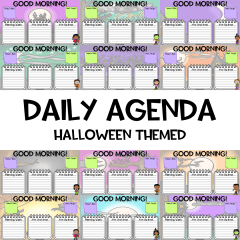 Daily Agenda / Clár Laethúil Halloween Themed