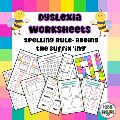 Dyslexia Worksheet - Spelling rule: Adding the suffix 'ing'