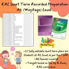 EAL Short Term Plans for the Year A2 Waystage Level - English as an Additional Language Short Term Recorded Preparation