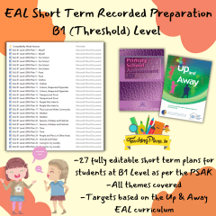EAL Short Term Plans for the Year B1 Threshold Level - English as an Additional Language Short Term Recorded Preparation