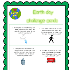 Earh day challenge cards