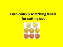 Euro coins & Matching labels for cutting out