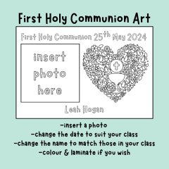 First Holy Communion Art - Editable with Word