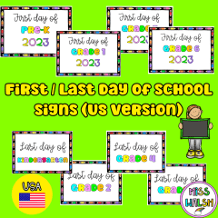 First and Last day of school signs - US Version