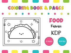 Food Kawaii Coloring Book & Pages for Kids