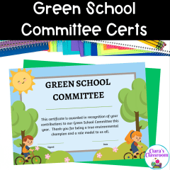 Green School Committee Certificates for the End of the Year