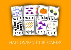 Halloween Number Clip/ Peg Cards