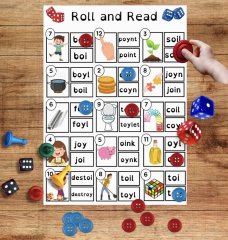 Phonics Game - Roll and Read - oi oy