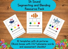 Sh Sound Blending and Segmenting Resource Pack - Elkonin Boxes - Phonics [ clone ]