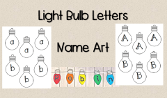 Light Bulb Letters - Name Art - Christmas